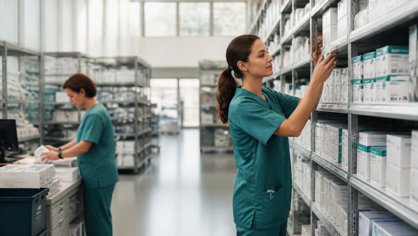 WiscoMed staff picking sterile supply orders in the Philadelphia distribution room